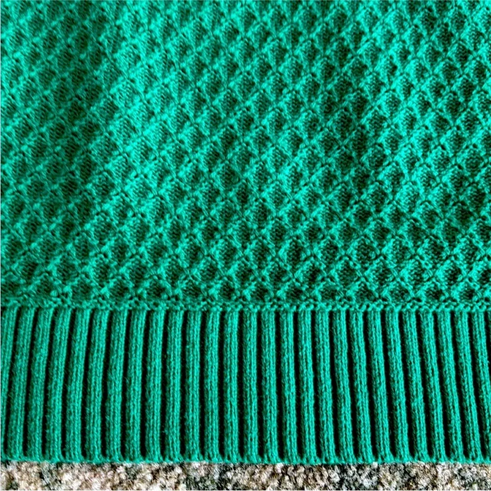 LOFT Green Textured Crew Neck Longsleeve Sweater small